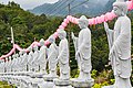 Buddha statues outside the temple.