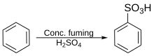 Sulfonation reaction equation.svg