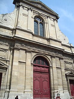 Ancienne façade de l'église Saint-Éloi-des-Barnabites ajoutée en 1863.