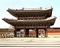 Honghwa Gate, Changgyeonggung. Rebuilt in 1616, it is one of the oldest surviving wooden gates in Korea.