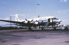 Douglas DC-6 de United Airlines en 1966.