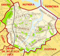 Mapa Gdaňsku (Śródmieście)