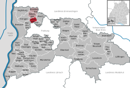 Läget för Gottenheim i Landkreis Breisgau-Hochschwarzwald