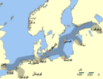 Principal trading routes of the Hanseatic League