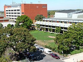 zicht op de Caulfield-campus van Monash University