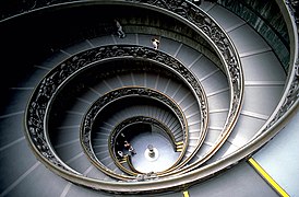 Escadas do Vaticano, construída con espirais logarítmicas.