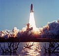 O lançamento da STS-41-C em 6 de abril de 1984.