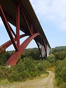 Het viaduct van de Eau Rouge, tussen Verviers en Malmedy.