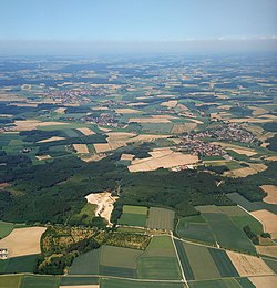 veduta dall'alto nei pressi di Kleinberghofen e Altomünster