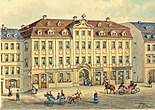 Haus „Zum Kurprinz“ um 1880, rechts das Schrötergäßchen