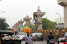 Construcción del viaducto.