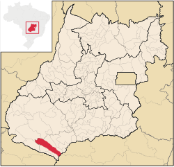 Location of the municipality in Goiás