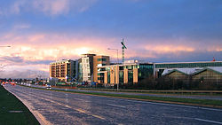 Commercial buildings in Sandyford east of the R133 road