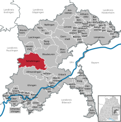 Elhelyezkedése Baden-Württemberg térképén