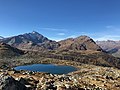 Under Surettasee mit Blick nach Westen. Links der Pizzo Tambo, rechts der Guggernüll