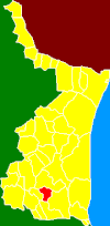 Xicoténcatl község elhelyezkedése Tamaulipas államban