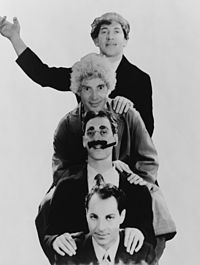 Top to bottom: Chico, Harpo, Groucho and Zeppo (1931)