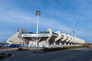 Außenansicht des Ruhrstadions im Dezember 2019