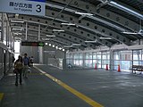 リニモの駅ホーム（仮設駅舎）