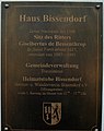 Inschrift­tafel am Haus Bissendorf