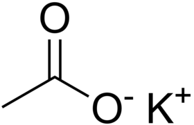 Strukturní vzorec octanu draselného