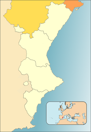 Segon setge d'Alacant de 1706 està situat en Regne de València 1380 1707