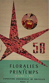 Affiche pour les Floralies de l'Exposition universelle de 1958 de Bruxelles.