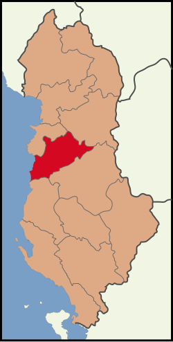 Localização da prefeitura de Tirana na Albânia