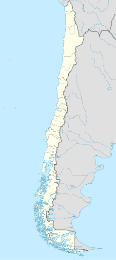 Mapa konturowa Chile, blisko centrum u góry znajduje się punkt z opisem „Ovalle”