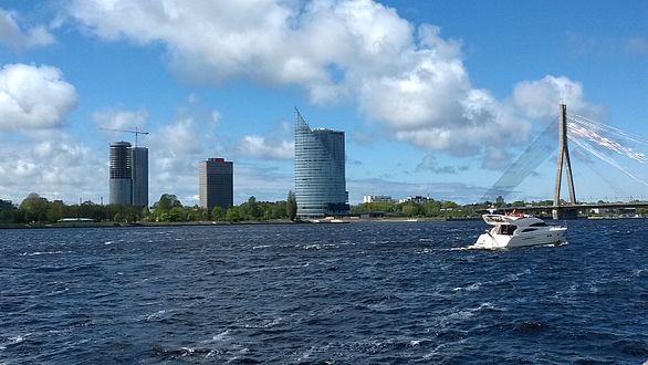 Daugava river in Riga, Latvia (2016)