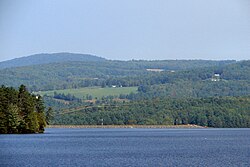 Waterford seen across Moore Reservoir