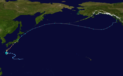 Trajectoire du typhon Roke