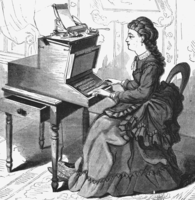 Frau mit einer Schreibmaschine von Sholes and Glidden, 1872