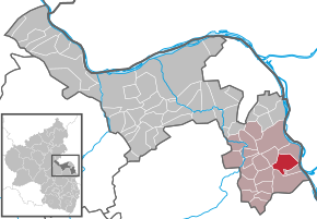 Poziția Dienheim pe harta districtului Mainz-Bingen