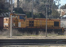 Motrice de la RDT 13 en attente en gare de Pas-des-Lanciers.