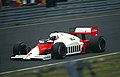 Viervoudig wereldkampioen Alain Prost in de McLaren MP4-2B in 1985.