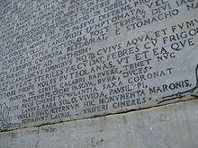 The verse inscription at Virgil's tomb.