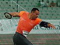 Image 10Zoltán Kővágó preparing to spin and throw in discus throw (from Track and field)