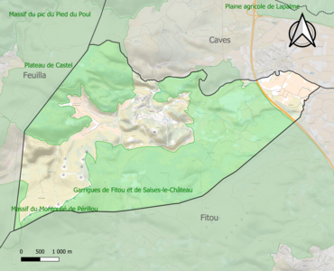 Carte des ZNIEFF de type 1 sur la commune.