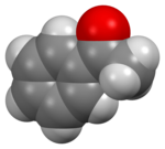 Space-filling model of the acetophenone molecule