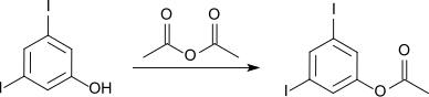 Veresterung von 3,5-Diiodphenol mit Essigsäureanhydrid