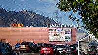 Haag-Center, im Hintergrund Alpstein mit Hohem Kasten