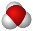 Space-filling model of the hydronium cation