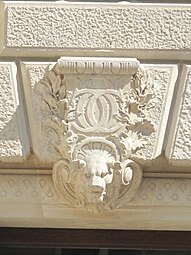 Beaux-Arts monogram on the Théâtre de l'Opéra-Comique, Paris, designed by Louis Bernier, 1893-1898