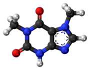 Ball-and-stick model of the paraxanthine model