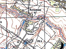 2 села Качалово на карте 1964 года