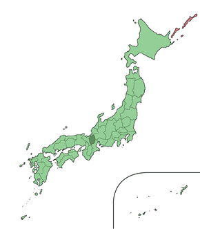 Prefektura Šiga na mapě Japonska