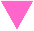 Den rosa triangeln - märket för homosexuella män i koncentrationslägren. Den rosa triangeln med basen nedåt är sedan 1970-talet en av HBT-rörelsens gay pride-symboler.