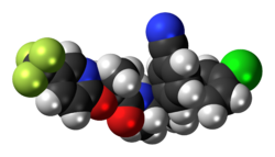 Space-filling model of the taranabant molecule