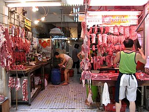 香港室內「街市」的豬肉店